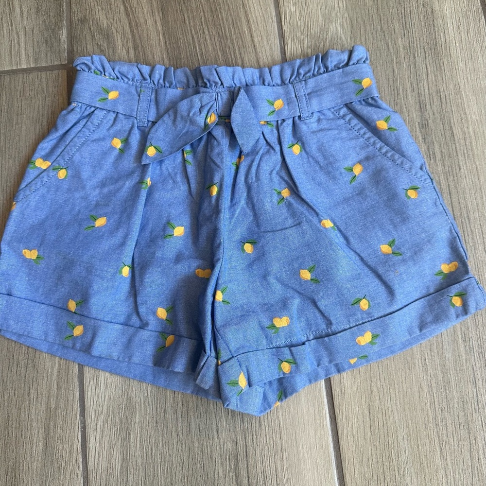 Janie and Jack Blue Shorts with Lemon Accents